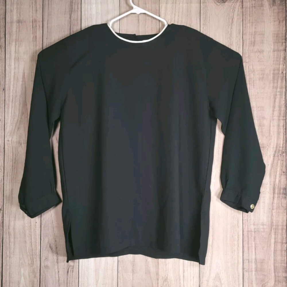 MIRA Fashion Size XL Top Long Sleeve Black Texture